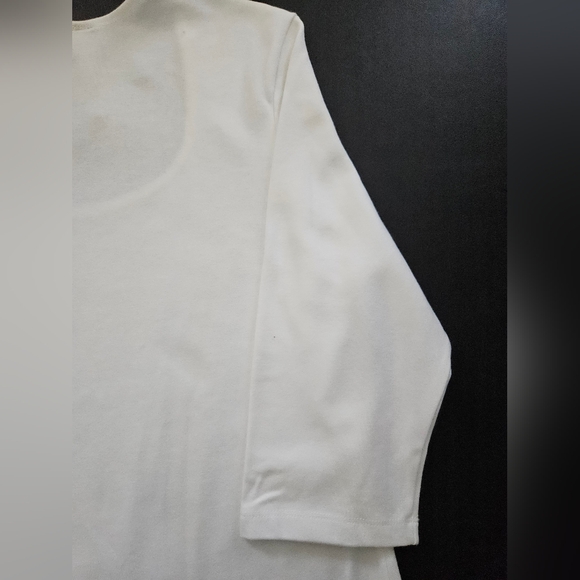 NWT - Venezia Jeans White Cotton Stretch Casual Top - Size 14/16 - Picture 7 of 9